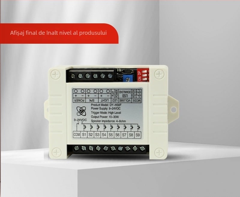 WAVGAT modul de notificare vocală 24V 30W cu declanșare la nivel înalt/jos, redare MP3 unu-la-unu, HL30F