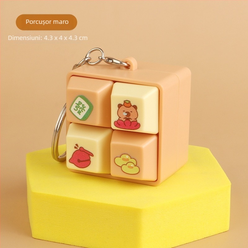 Jucărie-cheie cu temă capybara, tastatură electronică cu sunete în grilă de patru pătrate, din plastic luminos pentru copii 4–6 ani