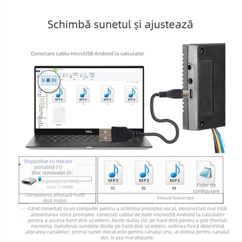 Promițător vocal multi-canal pentru controlul accesului, MP3 player cu difuzor, model YX9075, DC6-30V, consum 3W