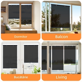 Rulou de birou pentru sticlă cu ventuză telescopică, montaj fără găuri, reglabil