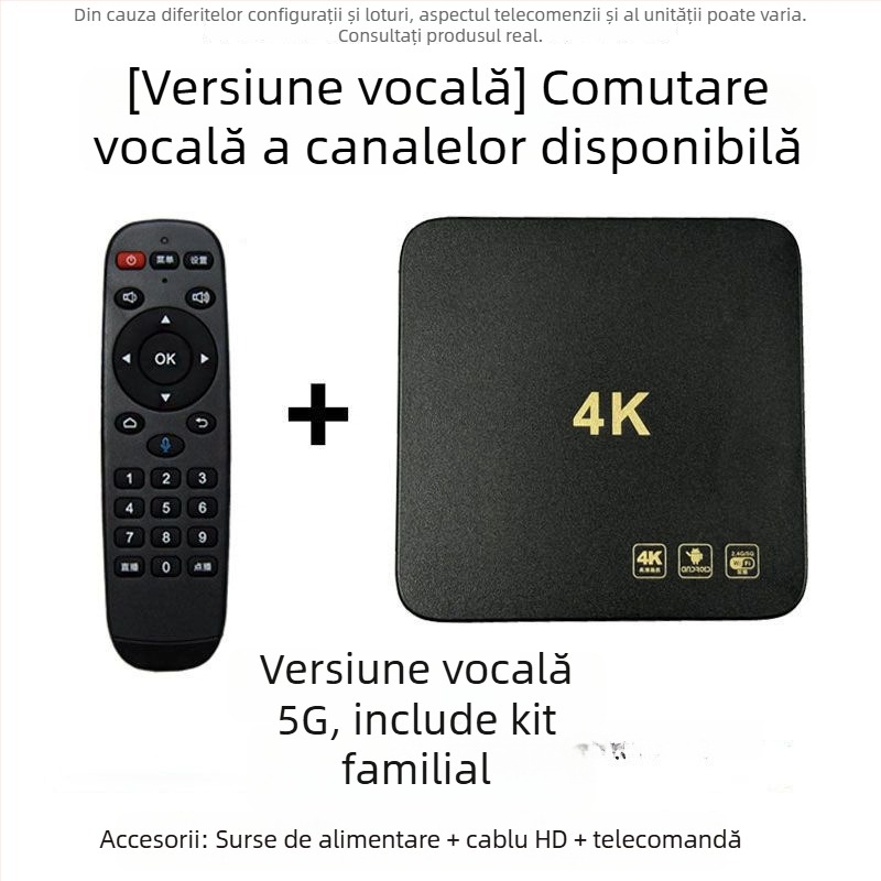 Set-top box televiziune în rețea (4K, 2 GB RAM, Wi‑Fi, Ethernet, HDMI)