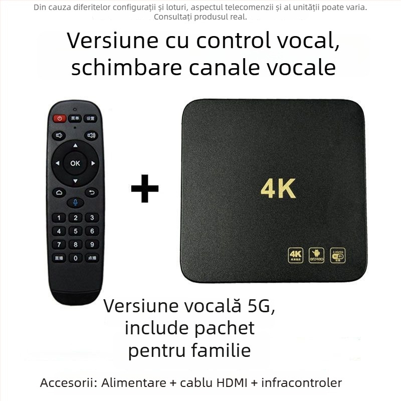Set-top box televiziune în rețea (4K, 2 GB RAM, Wi‑Fi, Ethernet, HDMI)