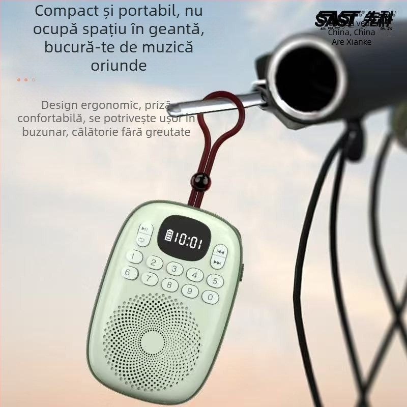 Xianke V15 Mini player radio cu difuzor încorporat, suport MP3, căutare automată a posturilor cu 50 de presetări, 5V 3W, pentru persoane vârstnice