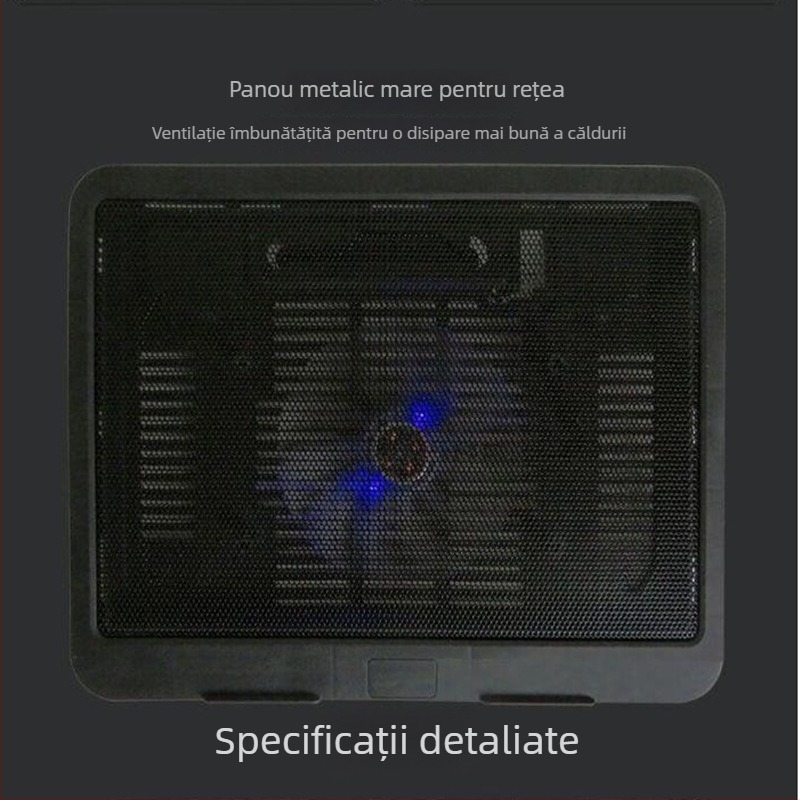 Bază de răcire pentru notebook (V19, 1 ventilator, răcire cu aer, aproximativ 0,3 kg)