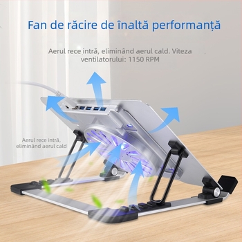 iDock suport de răcire pentru laptop N65 cu ventilator silențios, corp din fier + aluminiu + ABS, 1 ventilator, porturi USB opționale