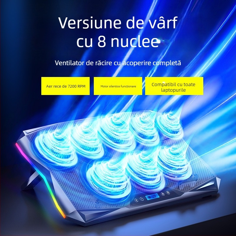 Suport de răcire pentru laptop (model S02, răcire cu aer, construcție din plastic, cablu 50–100 cm)