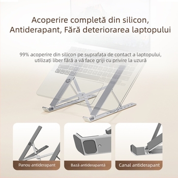 HP ZJ20 suport pentru laptop din aliaj de aluminiu, suport de răcire reglabil pe înălime pentru laptopuri de gaming, pliabil și portabil, construcție metalică și stabilă
