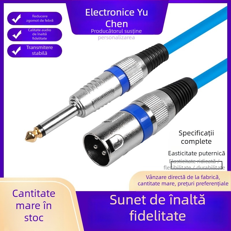 XR-026 Cablu audio, 6,5 mm la XLR, Cupru cu plăci aurite, nucleu din cupru fără oxigen, pentru microfoane, difuzoare, amplificatoare