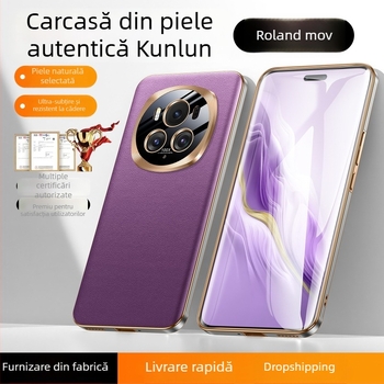Carcasă pentru Honor Magic6 Pro – piele reală și construcție din metal, protecție pentru obiectiv, acoperire complete, rezistență la căderi.