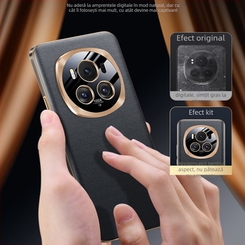 Carcasă pentru Honor Magic6 Pro – piele reală și construcție din metal, protecție pentru obiectiv, acoperire complete, rezistență la căderi.