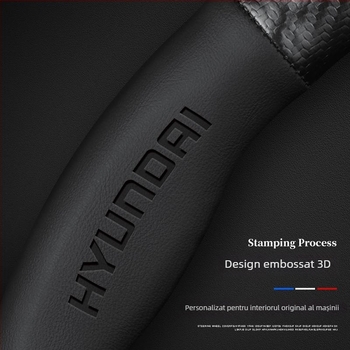 Husa de volan din piele naturală Sulemei – stil sport, pentru toate anotimpurile, compatibil cu Hyundai Ix35, Elantra, Accent, Sonata, Tucson, Veloster