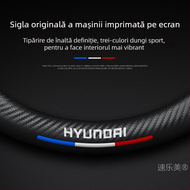 Husa de volan din piele naturală Sulemei – stil sport, pentru toate anotimpurile, compatibil cu Hyundai Ix35, Elantra, Accent, Sonata, Tucson, Veloster