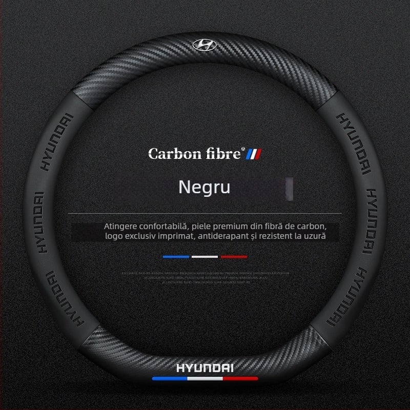 Husa de volan din piele naturală Sulemei – stil sport, pentru toate anotimpurile, compatibil cu Hyundai Ix35, Elantra, Accent, Sonata, Tucson, Veloster