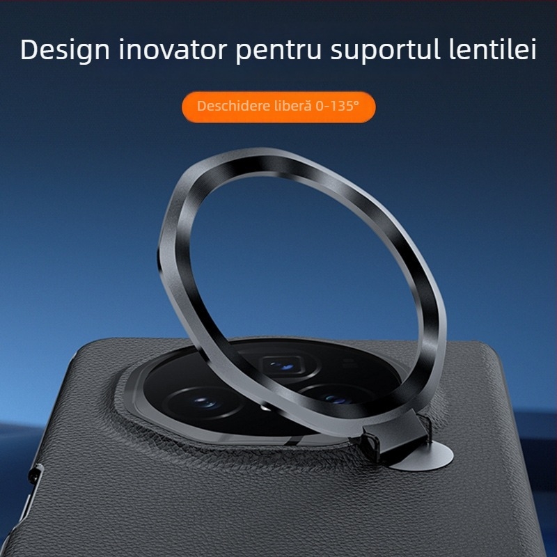 Carcasă protecție din piele pentru Honor MagicV3 cu ax central integrat și acoperire totală, suport pentru lentile cu balama – VS3; piele naturală; presare la cald; disipare căldură; anti-cadere