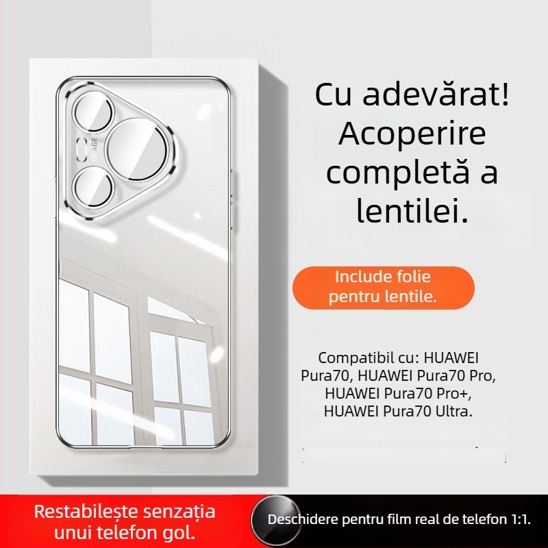 Husă Huawei Pura70Pro din TPU — finisaj electroplating, antișoc, disipare a căldurii