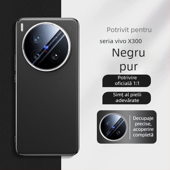 Carcasă de protecție pentru Vivo X300 Pro, piele artificială, electroplating, anti-alunecare și protecție împotriva căderilor