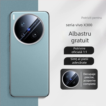 Carcasă de protecție pentru Vivo X300 Pro, piele artificială, electroplating, anti-alunecare și protecție împotriva căderilor