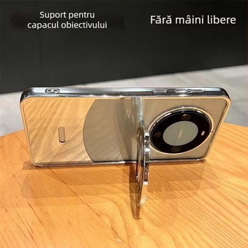 Carcasă Goox pentru Huawei Mate60 Pro, cu suport pentru obiectiv, TPU, placare electroplatină, anti-amprentă, protecție completă