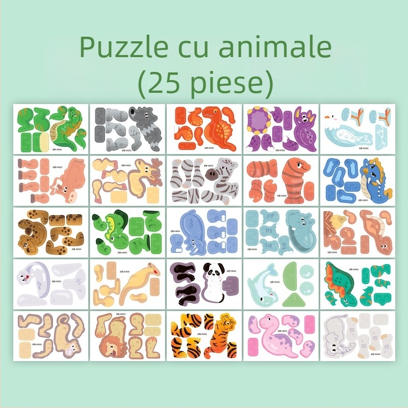 Puzzle 3D cu insecte pentru copii - jucărie educațională din hârtie, DIY, pentru 4-6 ani