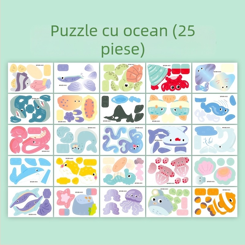 Puzzle 3D cu insecte pentru copii - jucărie educațională din hârtie, DIY, pentru 4-6 ani