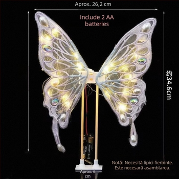 Decor pentru tort: aripi de fluture luminoase care bat electric | plastic | model desen animat | Ambalare: Opp bag | Brand: County Confucian