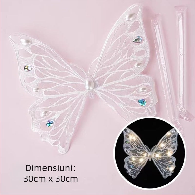 Decor pentru tort: aripi de fluture luminoase care bat electric | plastic | model desen animat | Ambalare: Opp bag | Brand: County Confucian