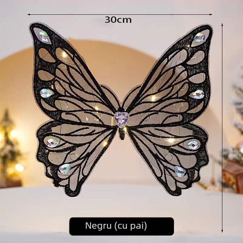 Decor pentru tort: aripi de fluture luminoase care bat electric | plastic | model desen animat | Ambalare: Opp bag | Brand: County Confucian
