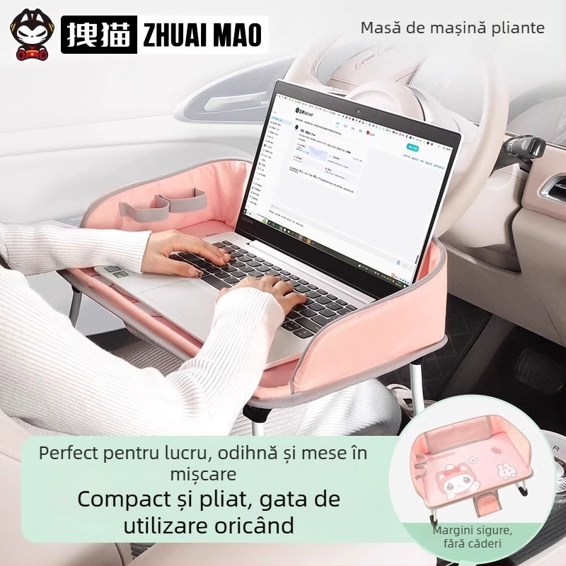 Tavă pliabilă pentru mașină, mese pe scaunul din față și pe cel din spate, suport pentru laptop