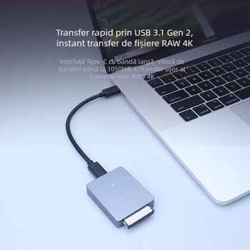 D10 Pro Cititor CFexpress cu USB 3.1 Type-C, Suport CF/CFexpress, Aliaj de aluminiu, Montaj încorporat, Compatibil cu Mac OS