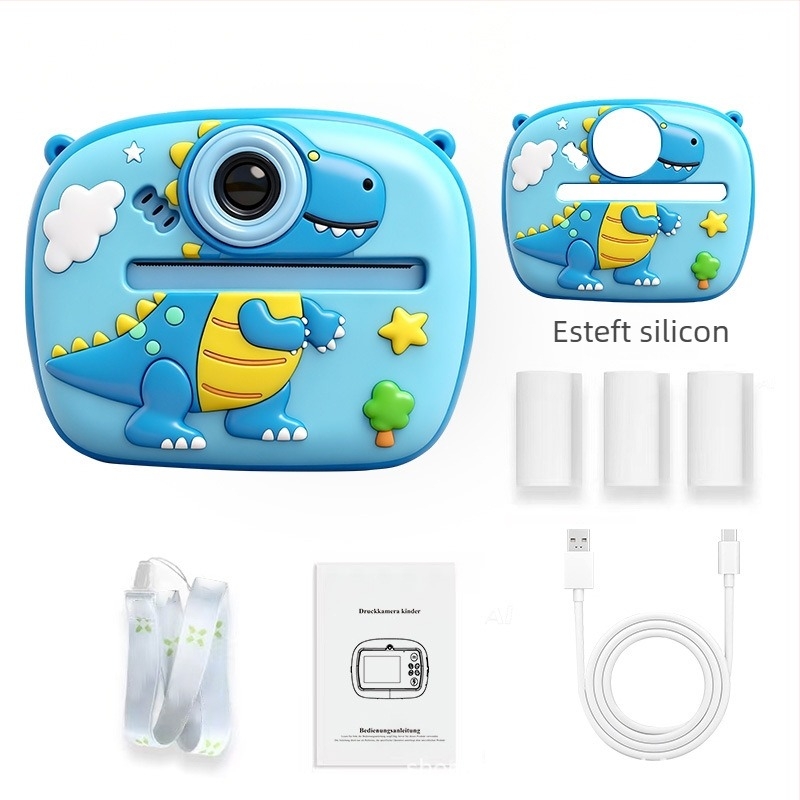 Happy shopping P061 Cameră Polaroid pentru copii, jucărie digitală cu ecran LCD de 2,4 inchi, Micro SD și baterie de 1200mAh