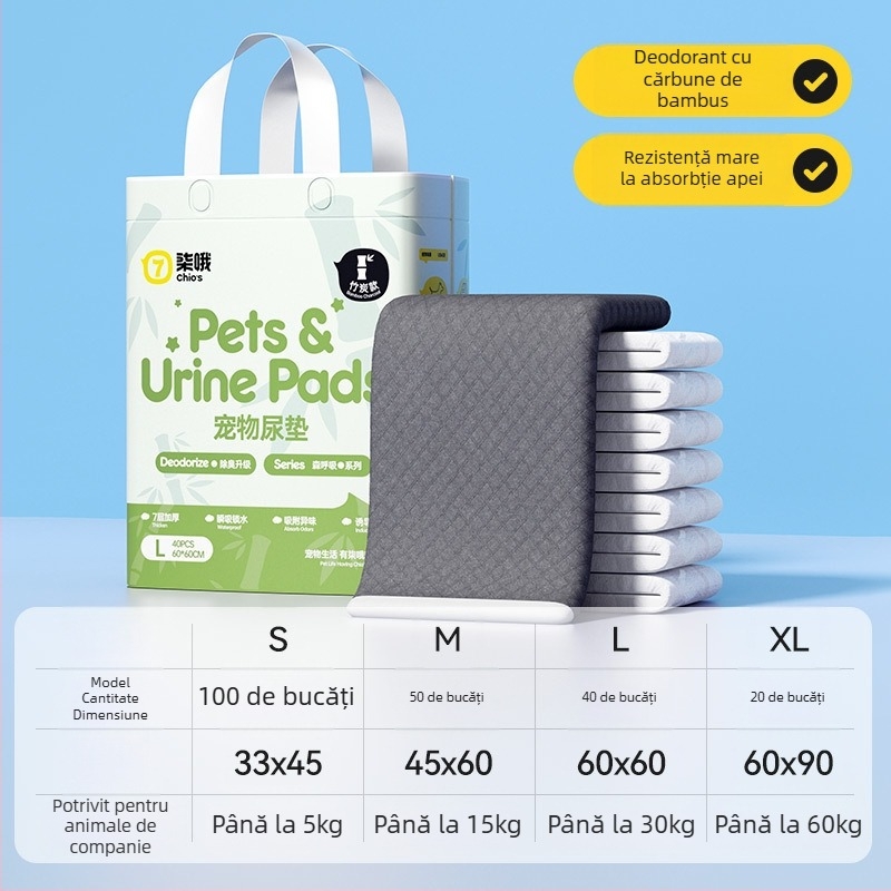 Pad de scutec pentru câini, dezodorizant, absorbant, îngroșat, 100 bucăți, de unică folosință