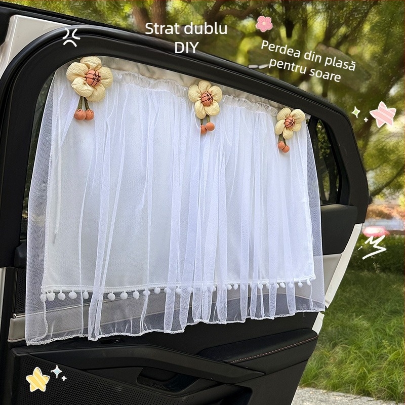 Cortină de intimitate pentru fereastra laterală a mașinii, din plasă, universală, atârnată, personalizabilă