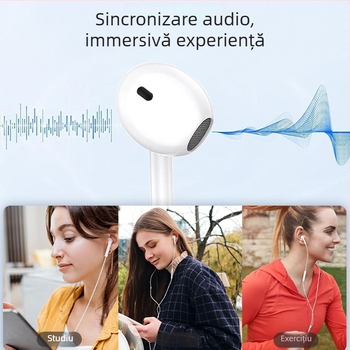 Căști intraauriculare cu fir Type-C, cablu de 120 mm