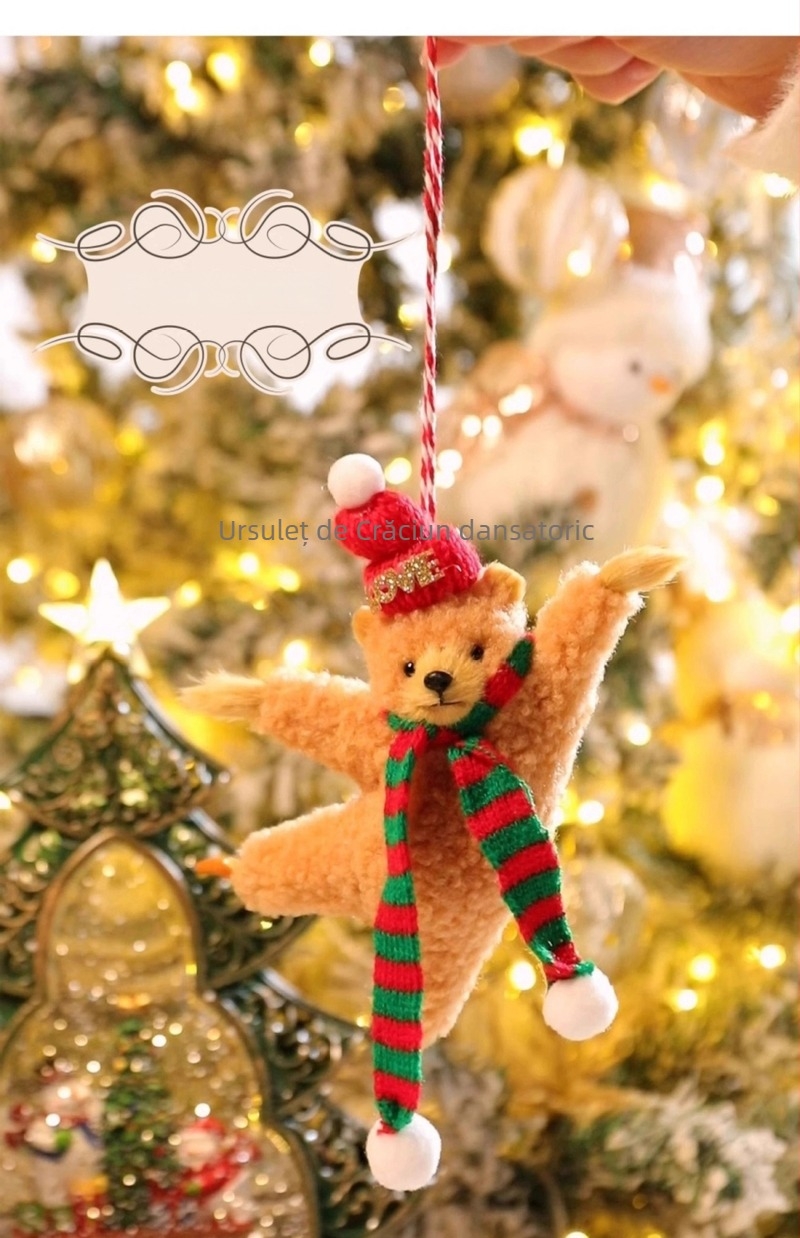 Ornament auto agățat - ursuleț balet din pluș, stil desen animat, decor interior personalizabil
