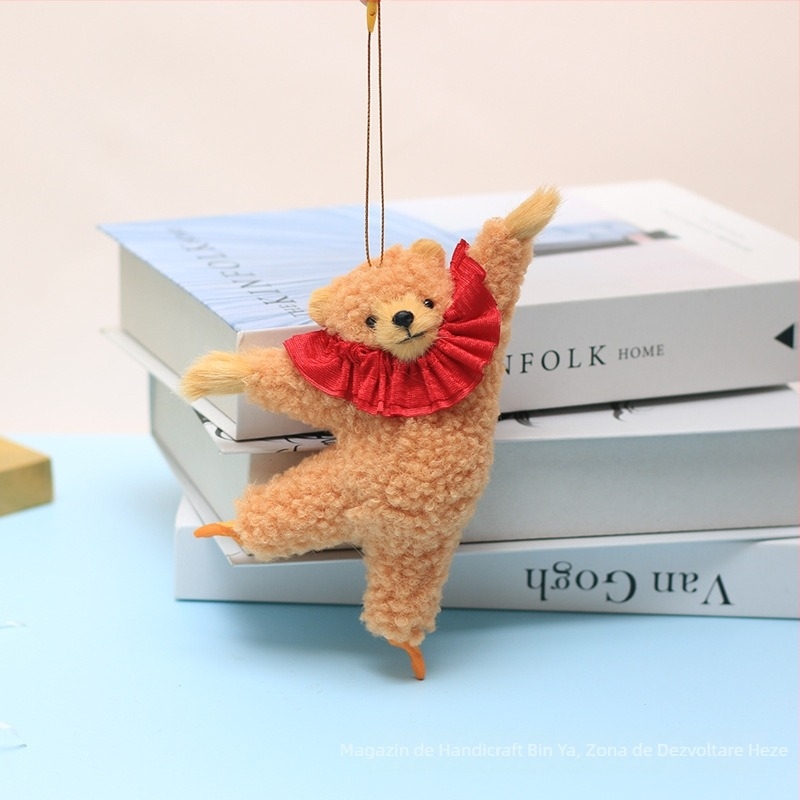 Ornament auto agățat - ursuleț balet din pluș, stil desen animat, decor interior personalizabil