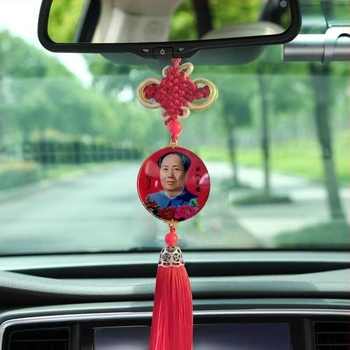 Pandantiv de cristal pentru oglinda retrovizoare, portretul lui Mao Zedong, decor interior pentru mașină, stil tradițional chinezesc