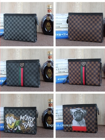 Geantă clutch pentru bărbați din PVC, în dungi, căptușire poliester, brand Mini dragon