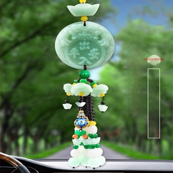 Pandantiv auto din cristal în formă de dovleac — stil tradițional chinezesc, decor interior pentru mașină, Energy Hut