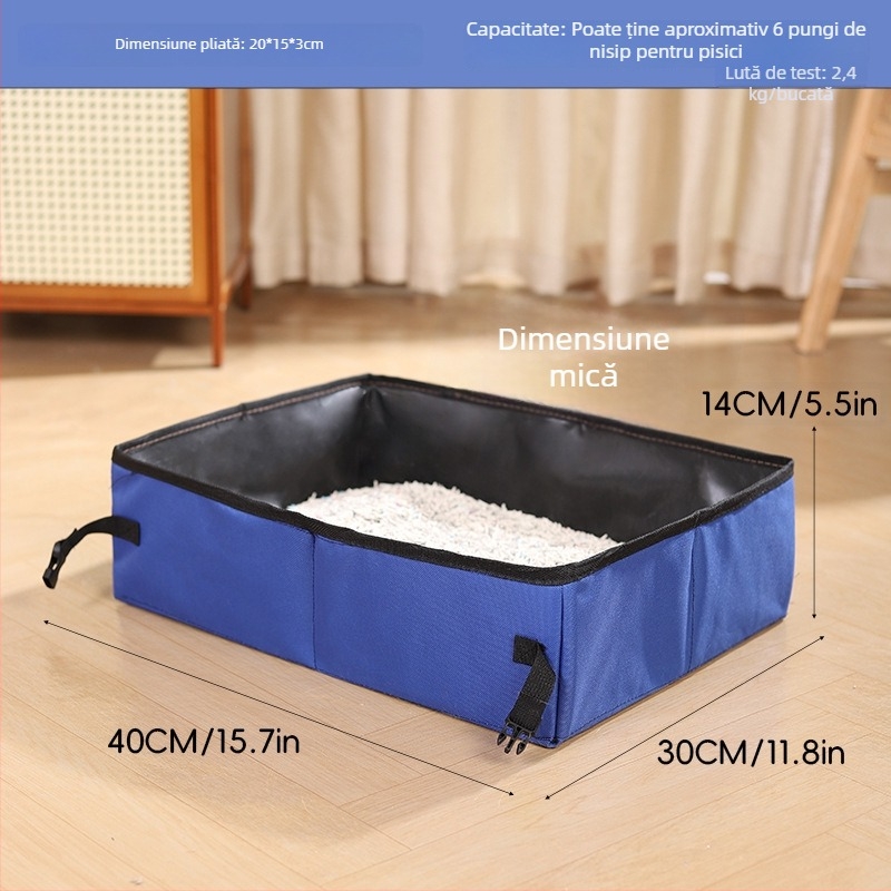 Brosh vas de nisip pentru pisici, portabil, pliabil, anti-stropire, pentru drumeții în aer liber