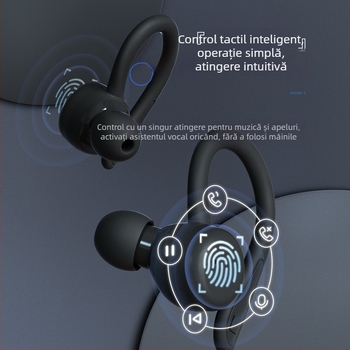 Căști TWS pentru sport, cu agățare pentru ureche, IPX6 rezistente la apă, Bluetooth 5.3, peste 8 ore baterie, sunet stereo