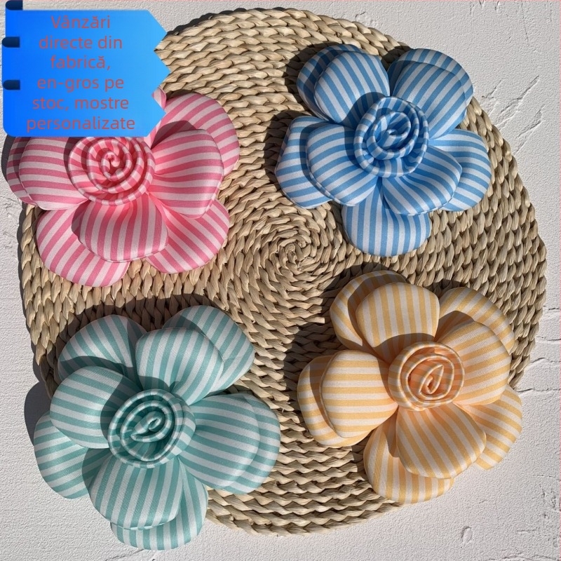 Corsaj tridimensional din poliester, flori în formă de floare, accesoriu unisex, ambalaj en gros