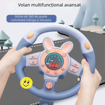 Volan educațional pentru copii, joc de simulare pentru mașină, alimentat cu baterii, funcție muzică/vorbire, ABS, pentru copii 4-6 ani
