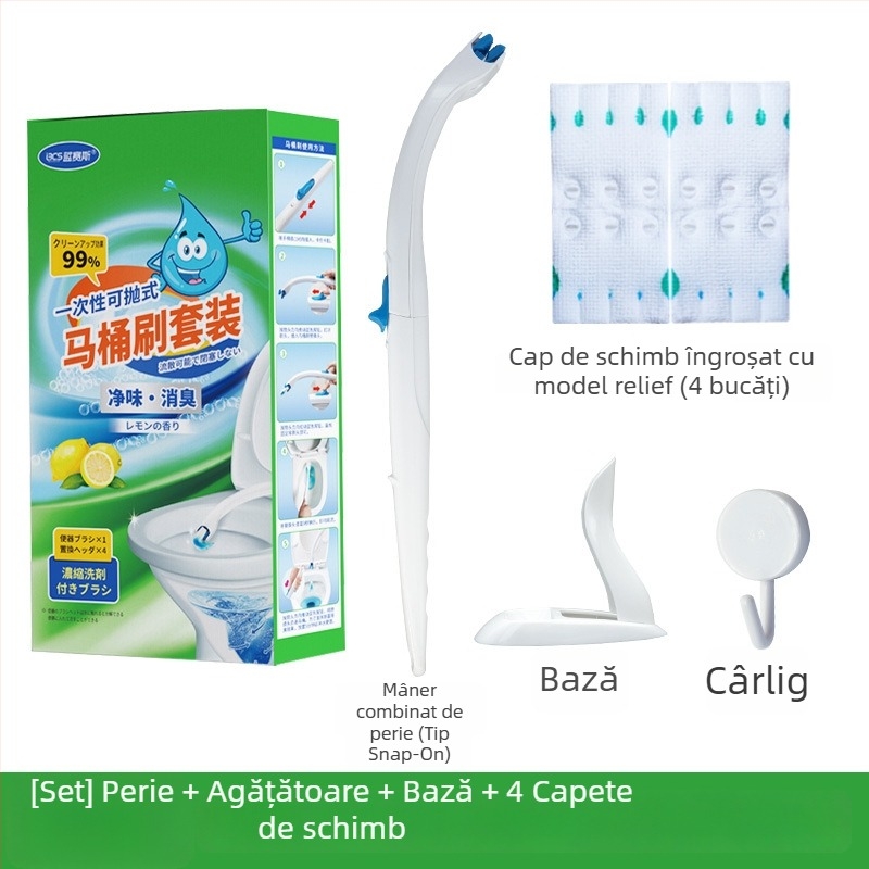 Cap de înlocuire pentru peria de toaletă de unică folosință — Blue Seth (Material: Plastic; Origine: Dalian, Liaoning; Stil: Simplitate modernă)