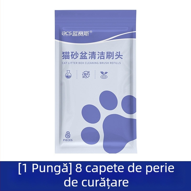 Cap de înlocuire pentru peria de toaletă de unică folosință — Blue Seth (Material: Plastic; Origine: Dalian, Liaoning; Stil: Simplitate modernă)