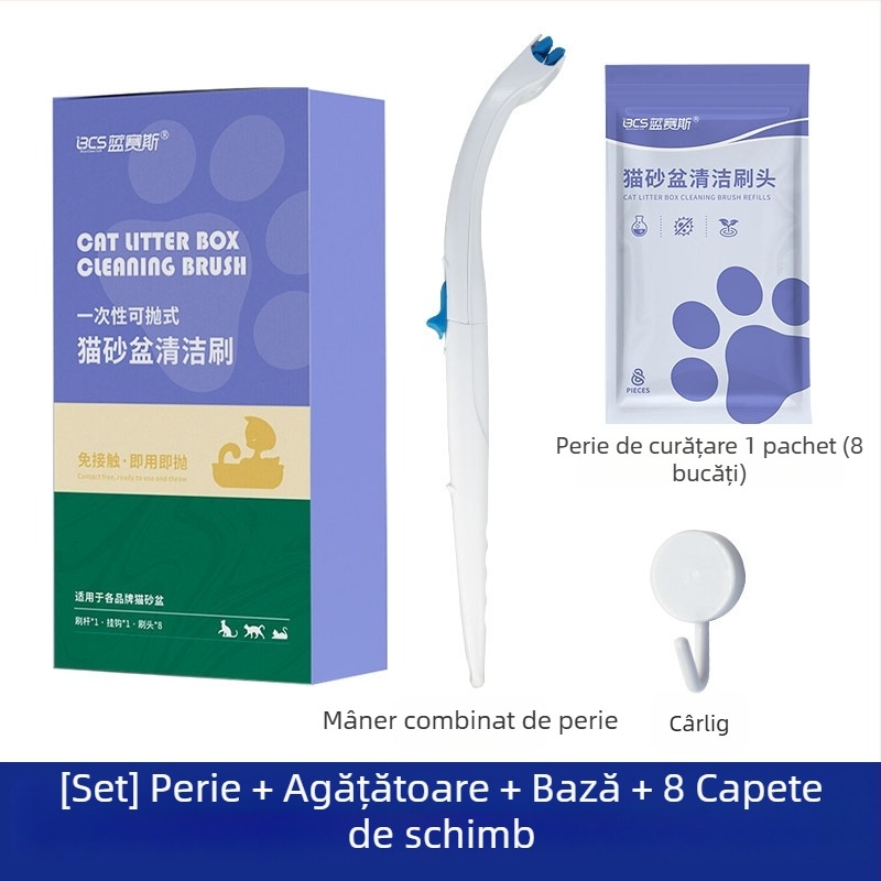 Cap de înlocuire pentru peria de toaletă de unică folosință — Blue Seth (Material: Plastic; Origine: Dalian, Liaoning; Stil: Simplitate modernă)