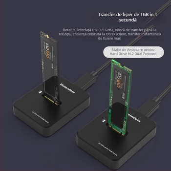 Carcasă SSD M.2 NVMe/SATA cu două protocoale, USB-C 3.2 Gen2, până la 8TB, compactă și portabilă, Modele SD03A/SD02A/SD01A