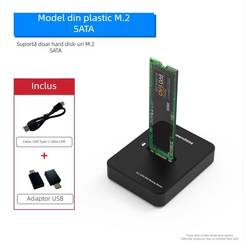 Carcasă SSD M.2 NVMe/SATA cu două protocoale, USB-C 3.2 Gen2, până la 8TB, compactă și portabilă, Modele SD03A/SD02A/SD01A