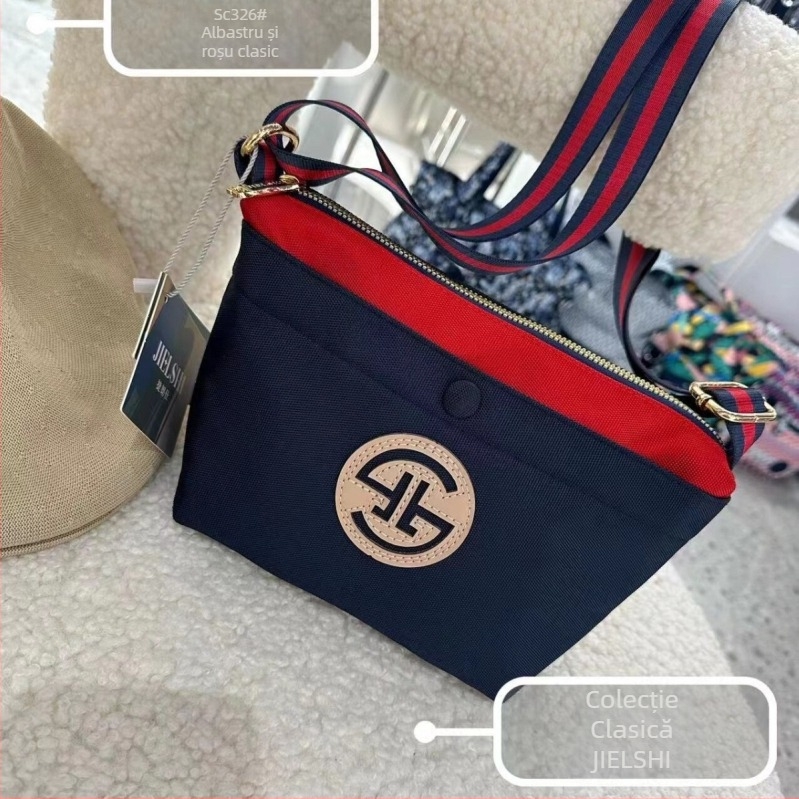 Geantă Dumpling din Oxford pânză, în formă de dumpling, închidere cu fermoar, buzunar interior cu fermoar, căptușeală poliester