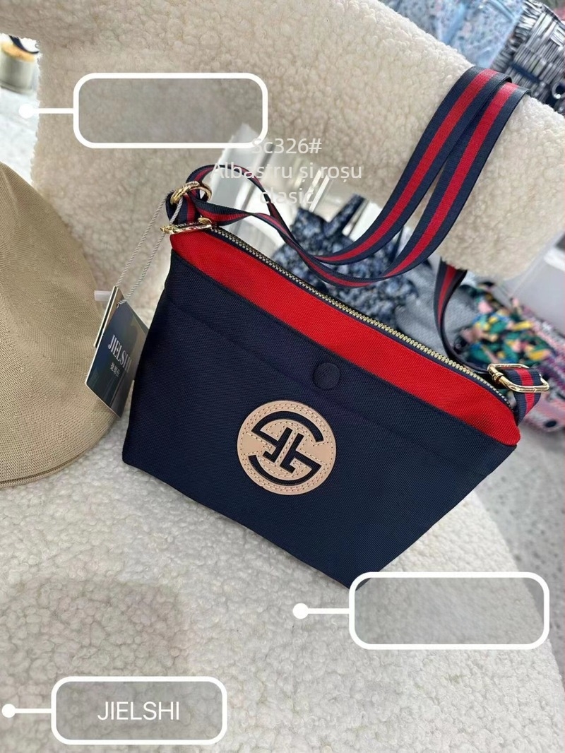 Geantă Dumpling din Oxford pânză, în formă de dumpling, închidere cu fermoar, buzunar interior cu fermoar, căptușeală poliester