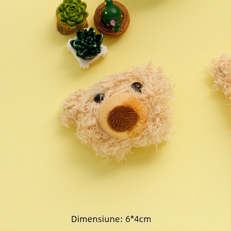Broșă din pluș cu design ursuleț și iepuraș, broderie computerizată cu umplutură din bumbac sintetic, origineYiwu, Primăvara 2024